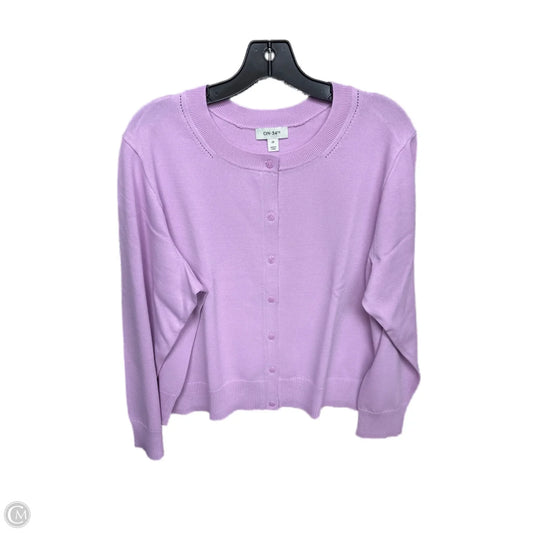 Cardigan By Clothes Mentor In Purple, Size: 2x