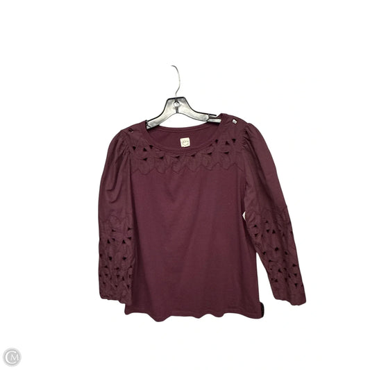 Top Long Sleeve By Rebecca Taylor In Purple, Size: L