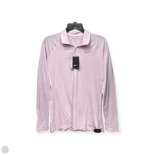 Athletic Top Long Sleeve Collar By Nike Apparel In Pink, Size: M