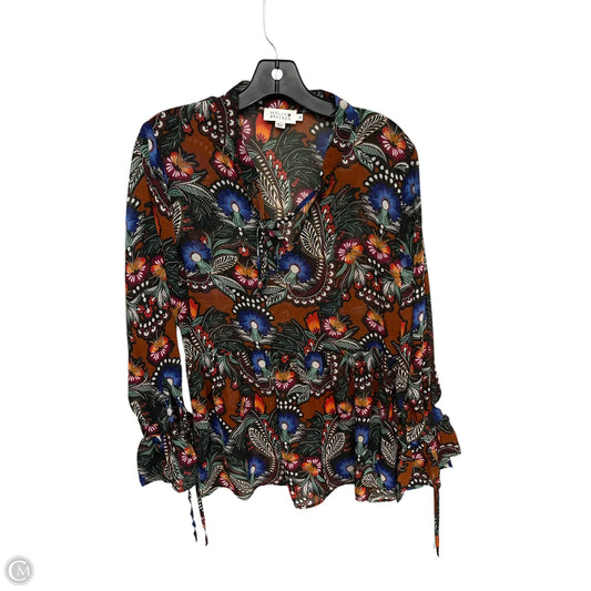 Top Long Sleeve By Molly Bracken In Floral Print, Size: M