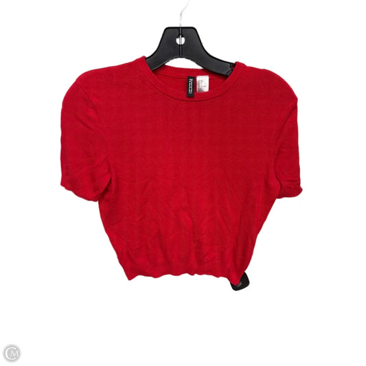 Top Short Sleeve By H&m In Red, Size: S