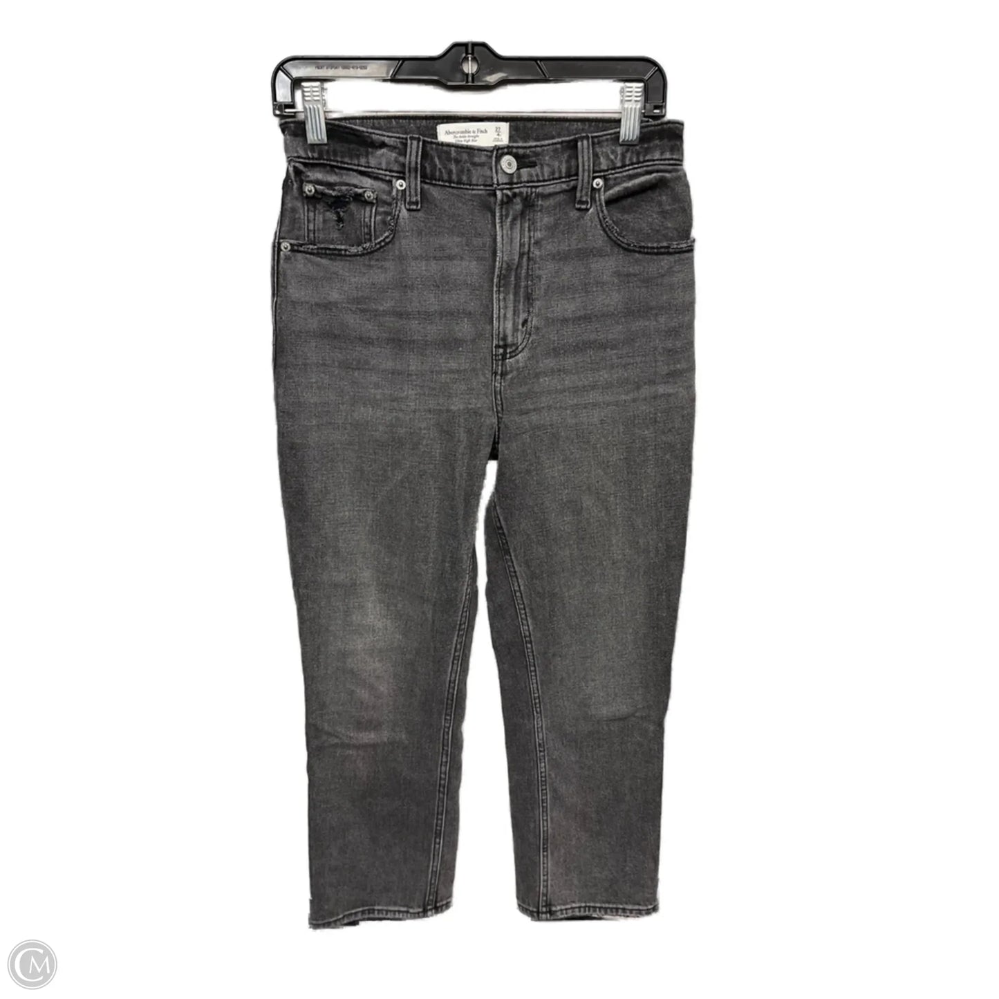 Jeans Cropped By Abercrombie And Fitch In Grey, Size: 4