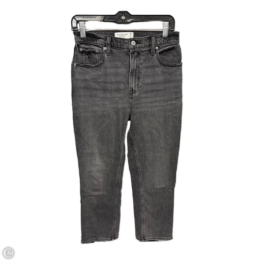 Jeans Cropped By Abercrombie And Fitch In Grey, Size: 4