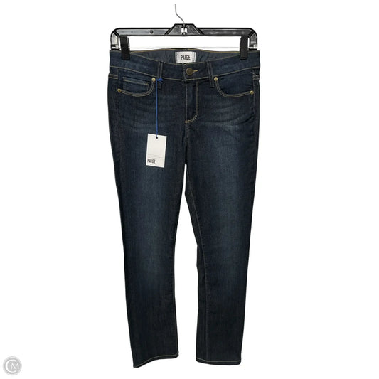 Jeans Straight By Paige In Blue Denim, Size: 28