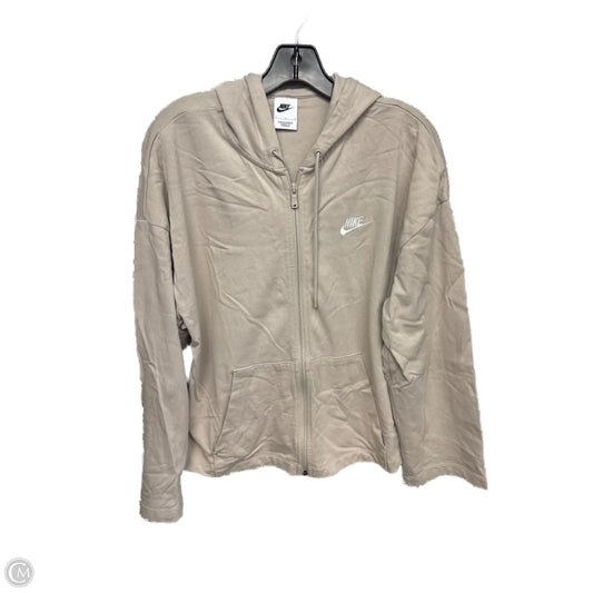 Athletic Sweatshirt Hoodie By Nike Apparel In Cream, Size: L
