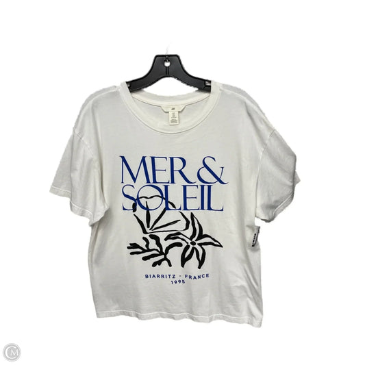 Top Short Sleeve By H&m In Gold, Size: M