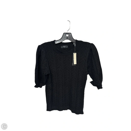 Top Short Sleeve By Tahari By Arthur Levine In Black, Size: Sp