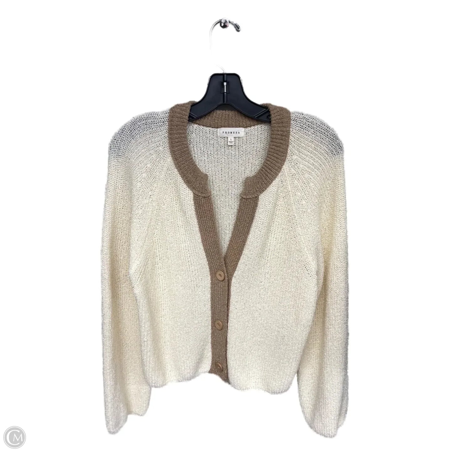 Cardigan By Promesa In Cream, Size: L