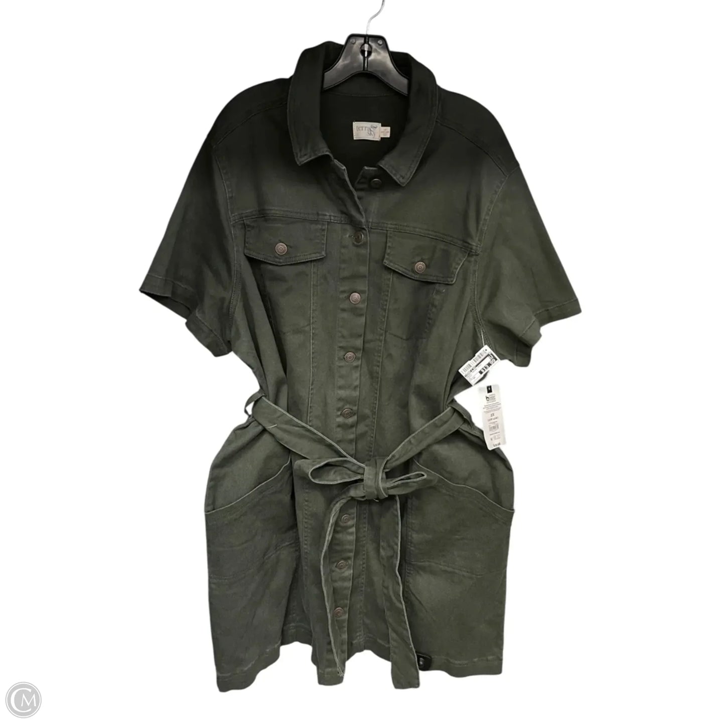 Dress Casual Midi By Terra & Sky In Green, Size: 2x