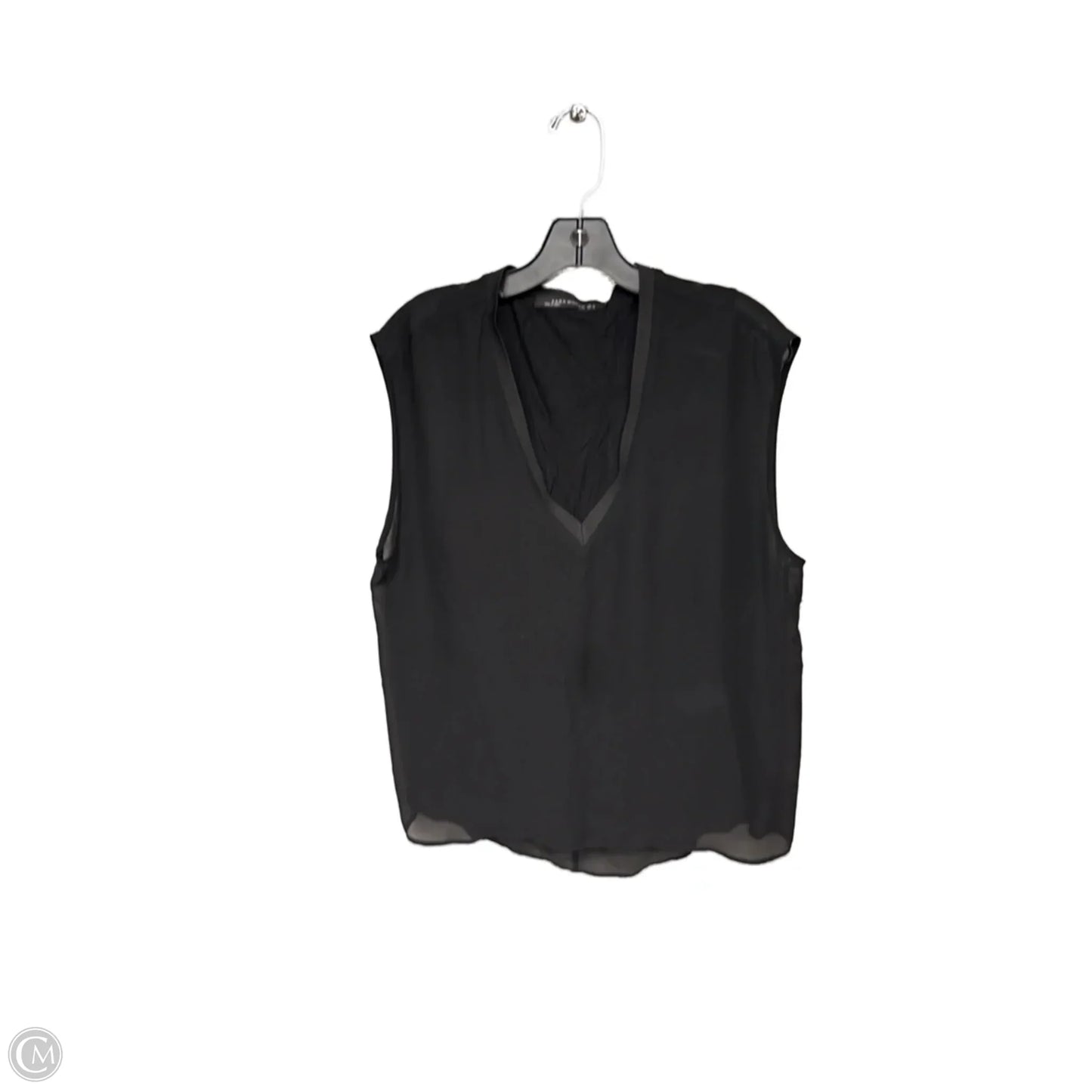 Top Sleeveless By Zara In Black, Size: L