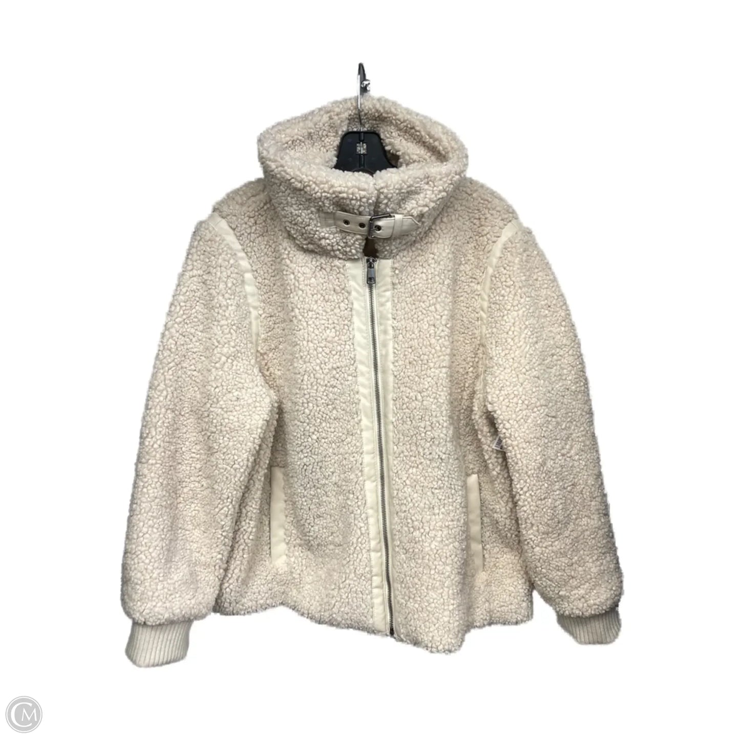 Jacket Faux Fur & Sherpa By Banana Republic In Cream, Size: 1x