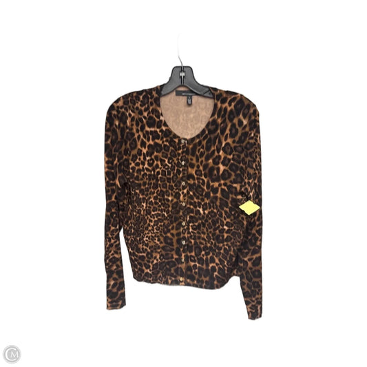 Cardigan By White House Black Market In Animal Print, Size: L