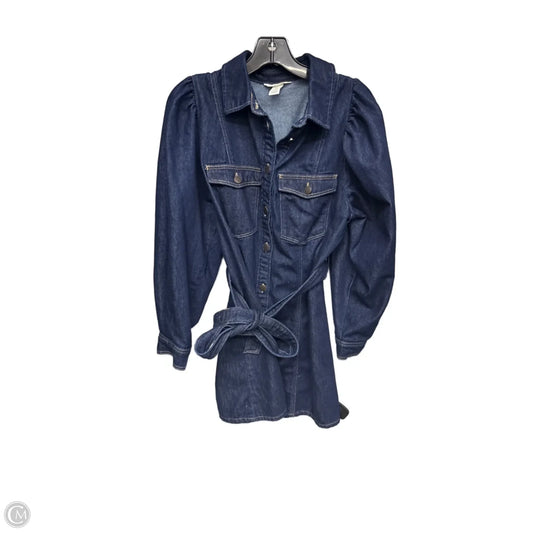 Dress Casual Midi By H&m In Blue Denim, Size: M