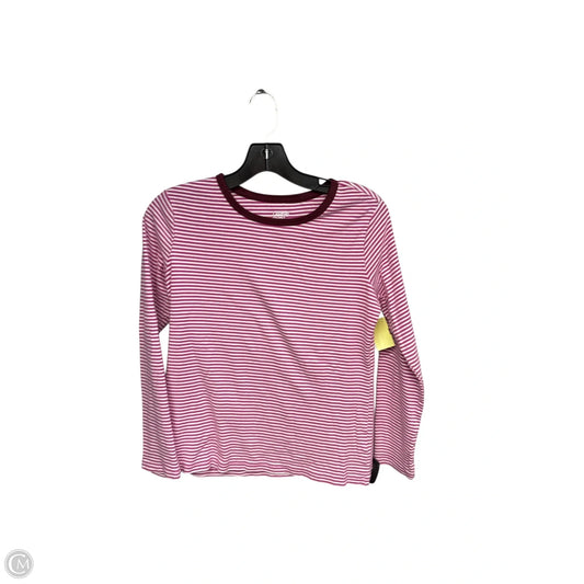 Top Long Sleeve Basic By Lands End In Pink & White, Size: M