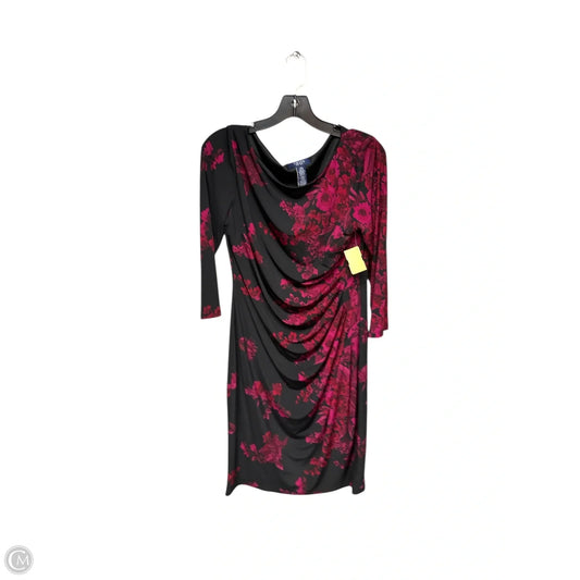 Dress Party Midi By Chaps In Black & Red, Size: L