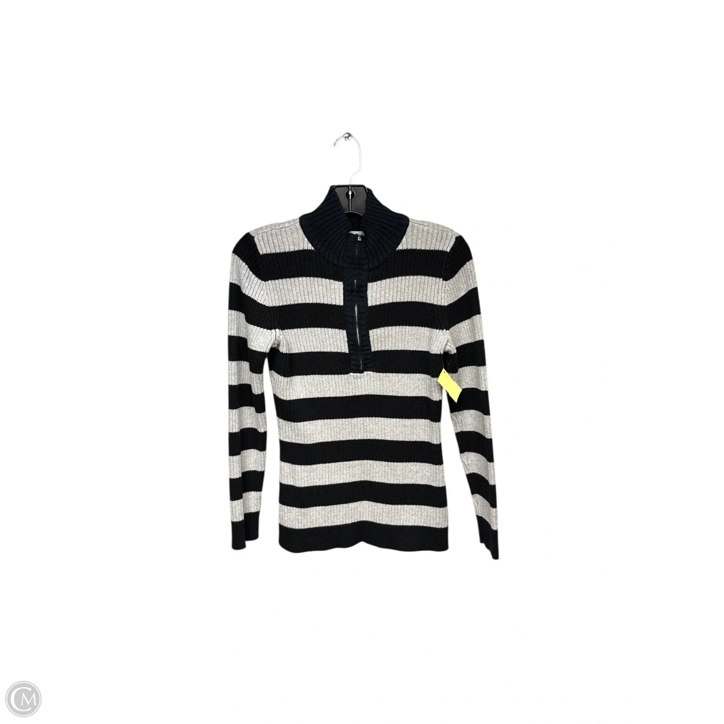 Sweater By Liz Claiborne In Black & Grey, Size: M