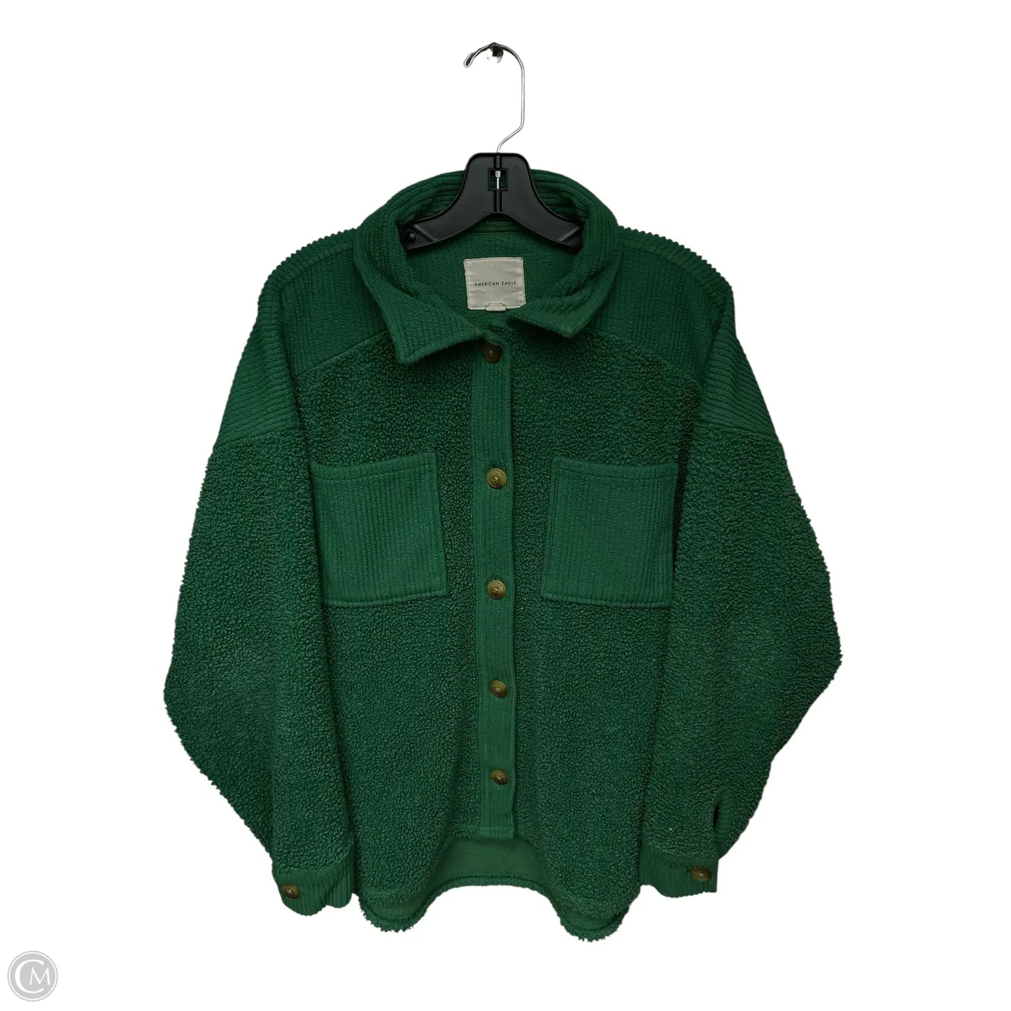 Jacket Shirt By American Eagle In Green, Size: M