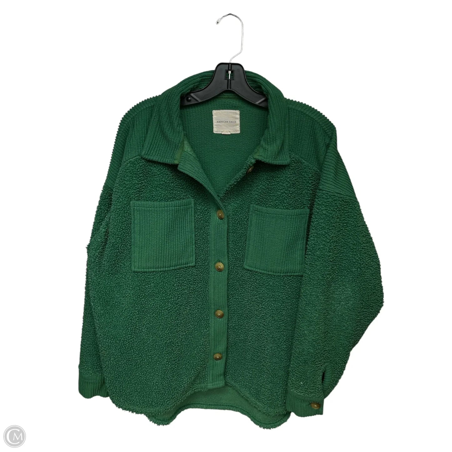 Jacket Shirt By American Eagle In Green, Size: M