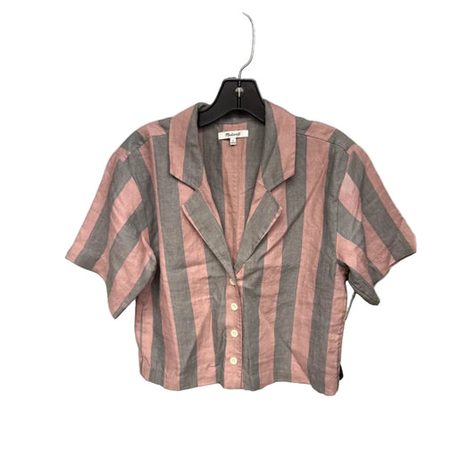 Top Short Sleeve By Madewell In Grey & Pink, Size: S