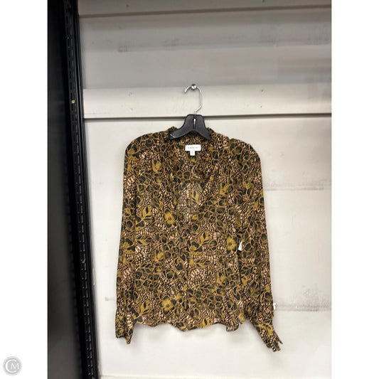 Top Long Sleeve By Evereve In Brown, Size: M