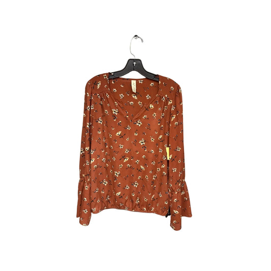Top Long Sleeve By Allison Joy In Orange, Size: M
