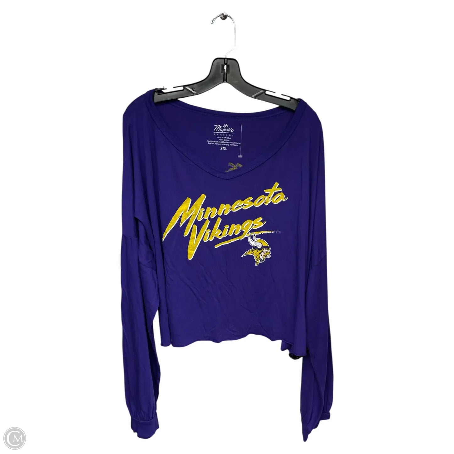 Athletic Top Long Sleeve Collar By Nfl In Purple, Size: 2x