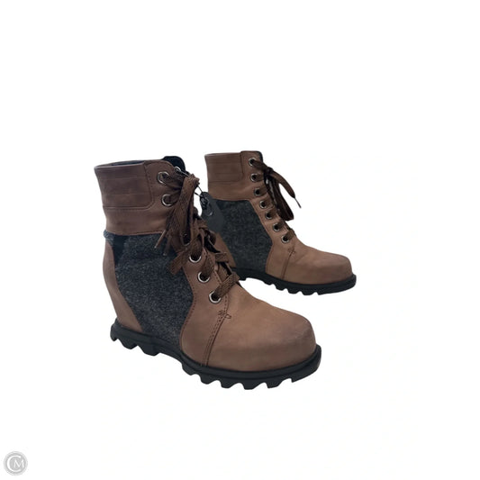 Boots Ankle Heels By Sorel In Brown, Size: 7
