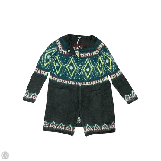 Cardigan By Free People In Green & Grey, Size: M