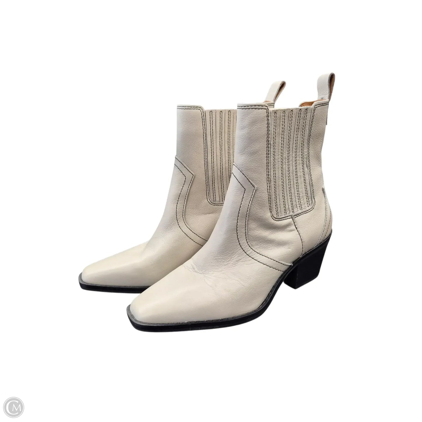 Boots Ankle Heels By Crown Vintage In White, Size: 6