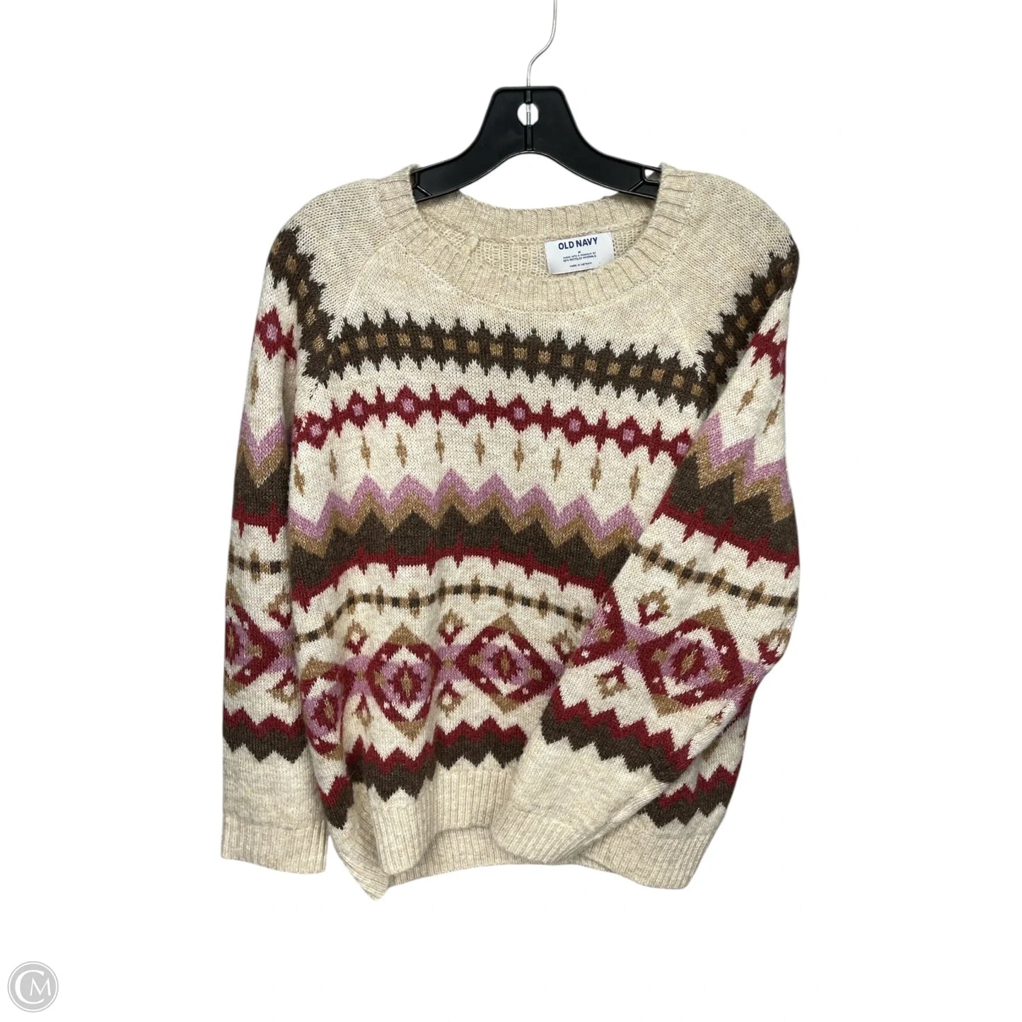 Sweater By Old Navy In Cream & Purple, Size: M