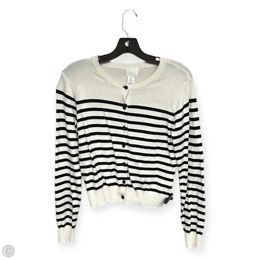 Cardigan By H&m In Black & Cream, Size: S