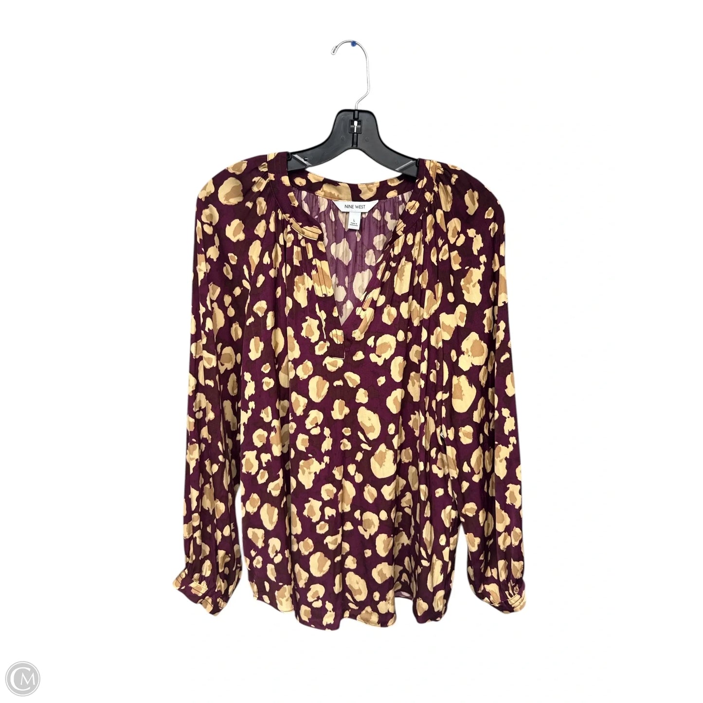 Top Long Sleeve By Nine West In Purple, Size: L