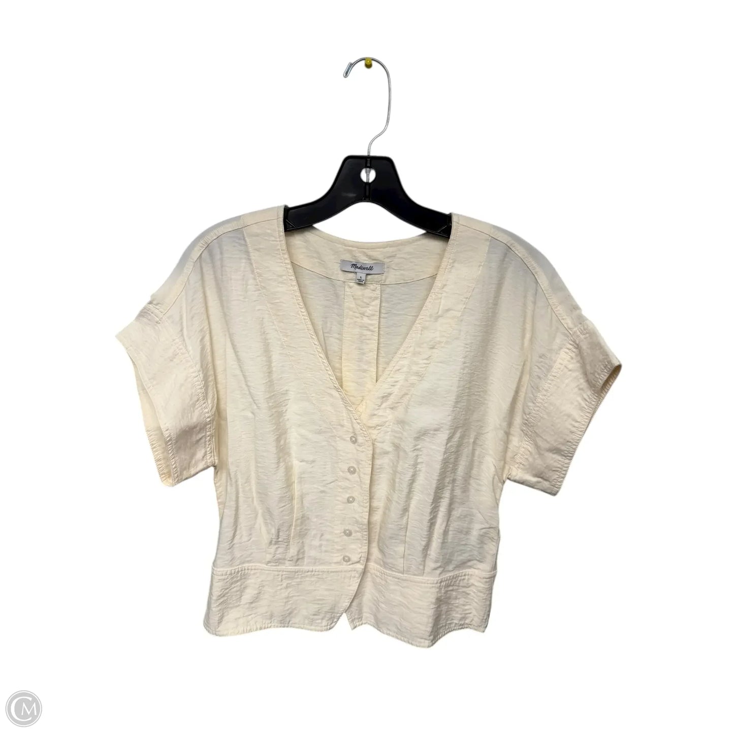 Top Short Sleeve By Madewell In Yellow, Size: L