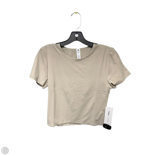 Athletic Top Short Sleeve By Yogalicious In Cream, Size: L