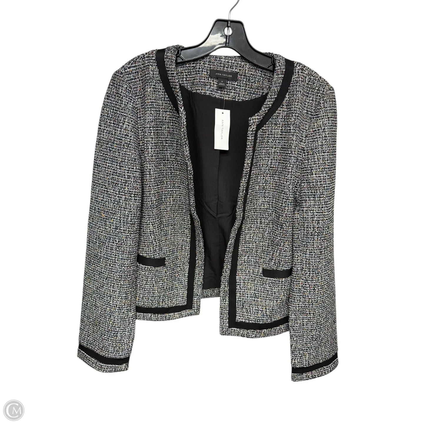 Blazer By Ann Taylor In Black & Cream, Size: 10