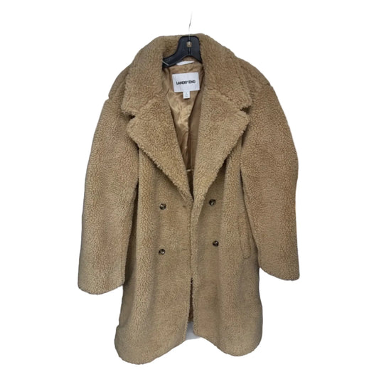Coat Faux Fur & Sherpa By Lands End In Tan, Size: L