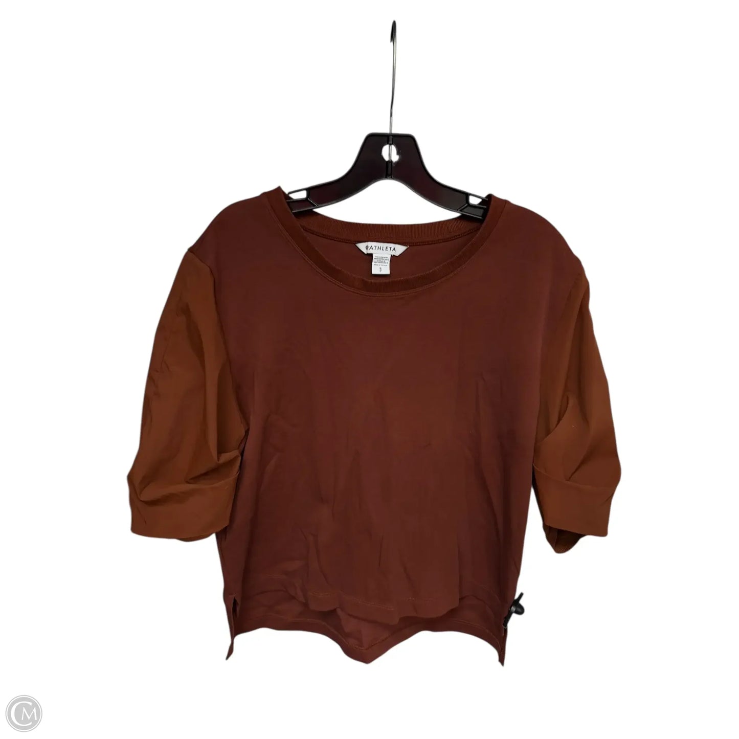 Top Short Sleeve By Athleta In Brown, Size: S