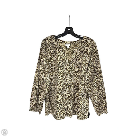 Top Long Sleeve By J. Crew In Animal Print, Size: Xl