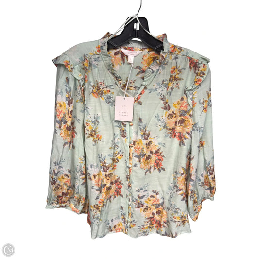 Top 3/4 Sleeve By Lc Lauren Conrad In Green, Size: L