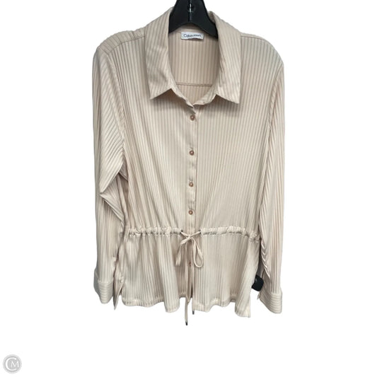 Top Long Sleeve By Calvin Klein In Pink, Size: Xl