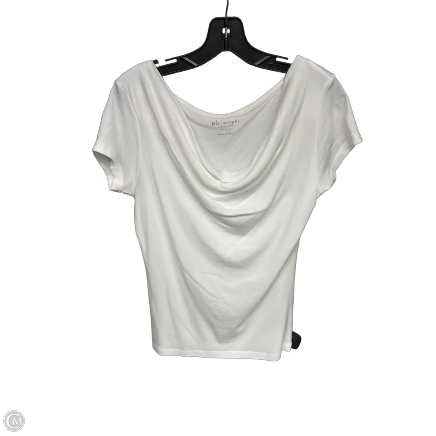 Top Short Sleeve By Philosophy In White, Size: M
