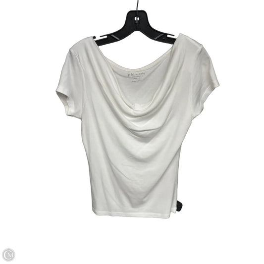 Top Short Sleeve By Philosophy In White, Size: M