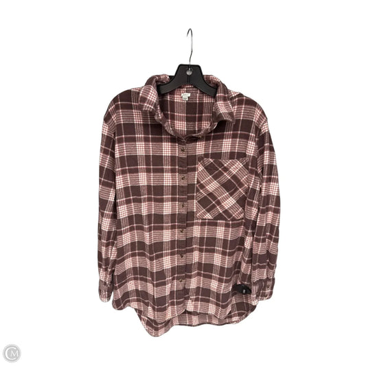 Top Long Sleeve By Aerie In Pink & Purple, Size: M