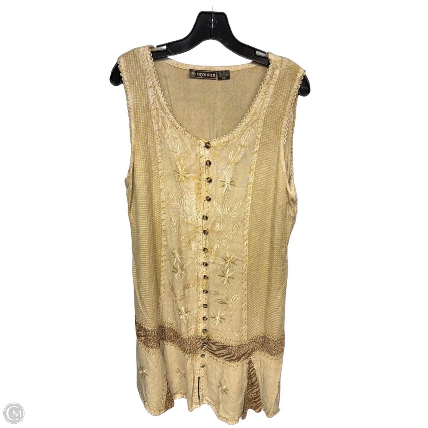 Dress Casual Midi By Clothes Mentor In Tan, Size: Xl