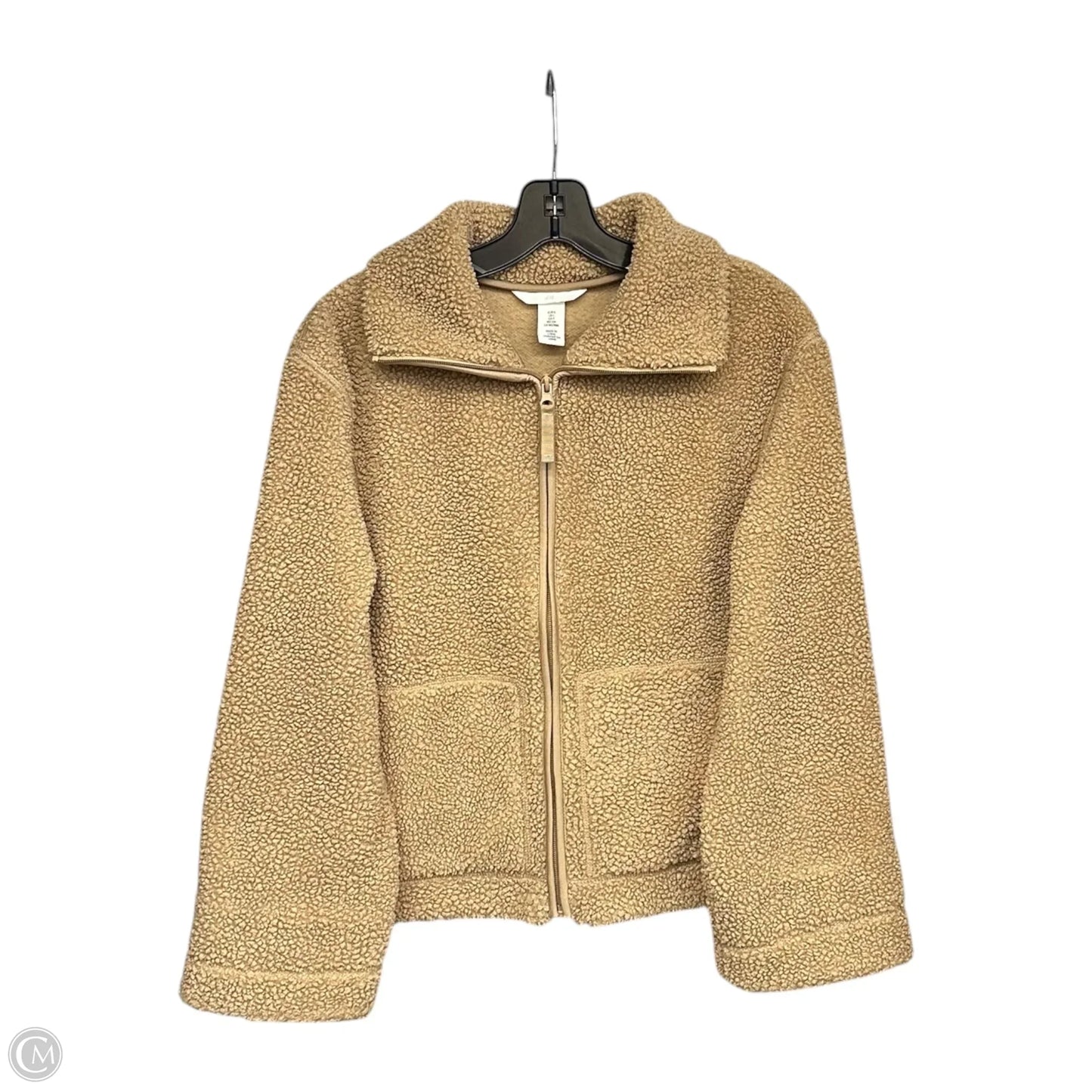 Jacket Faux Fur & Sherpa By H&m In Brown, Size: S