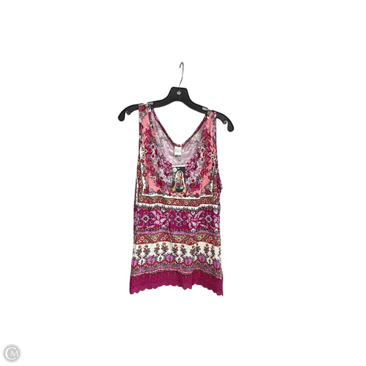 Top Sleeveless By Bila In Red & White, Size: L