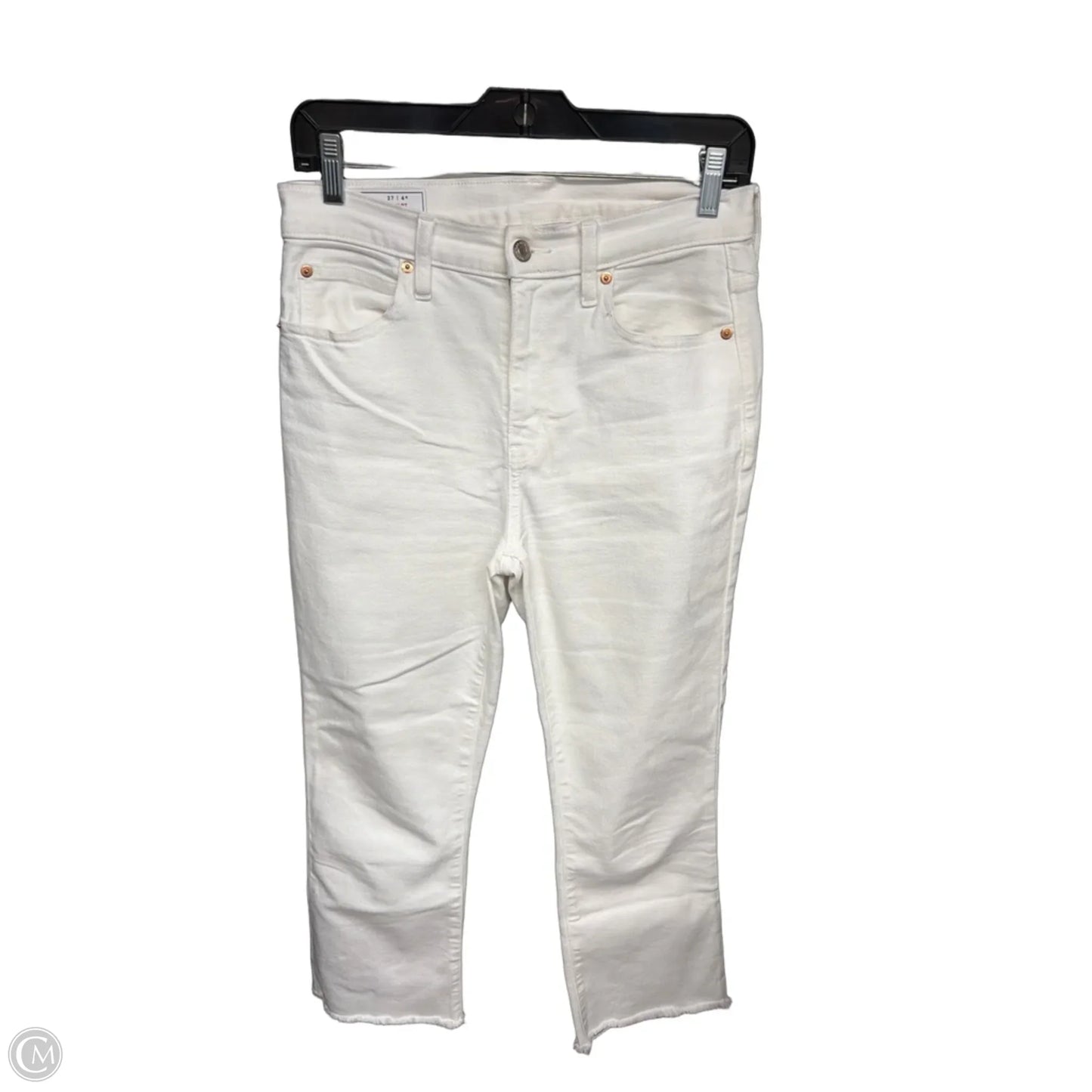 Jeans Cropped By Gap In White Denim, Size: 4