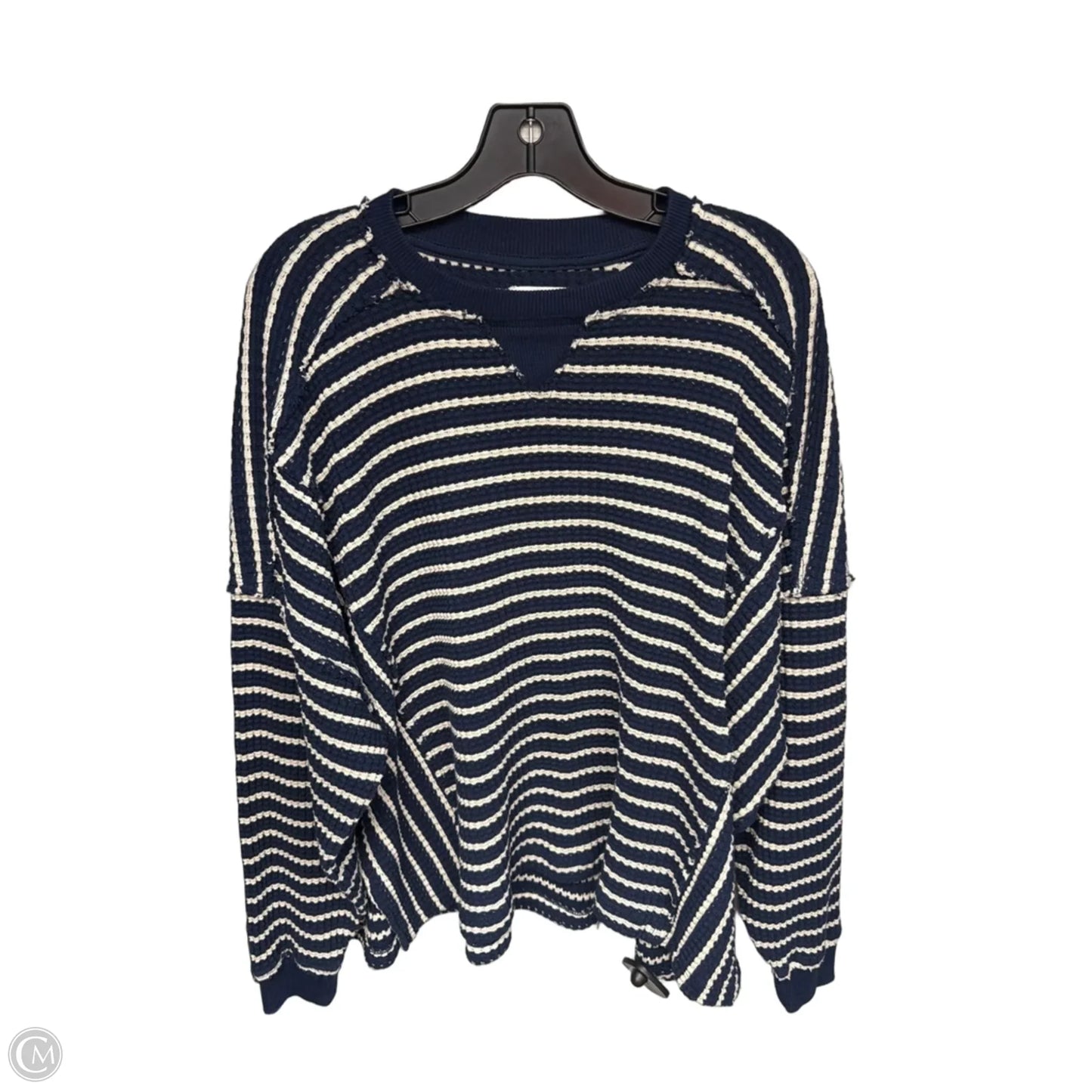 Sweater By American Eagle In Blue & Cream, Size: Xs