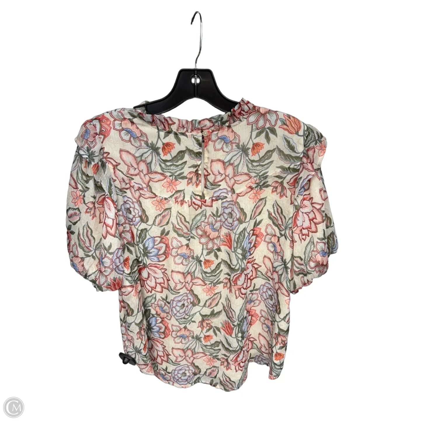 Top Short Sleeve By Loft In Floral Print, Size: L