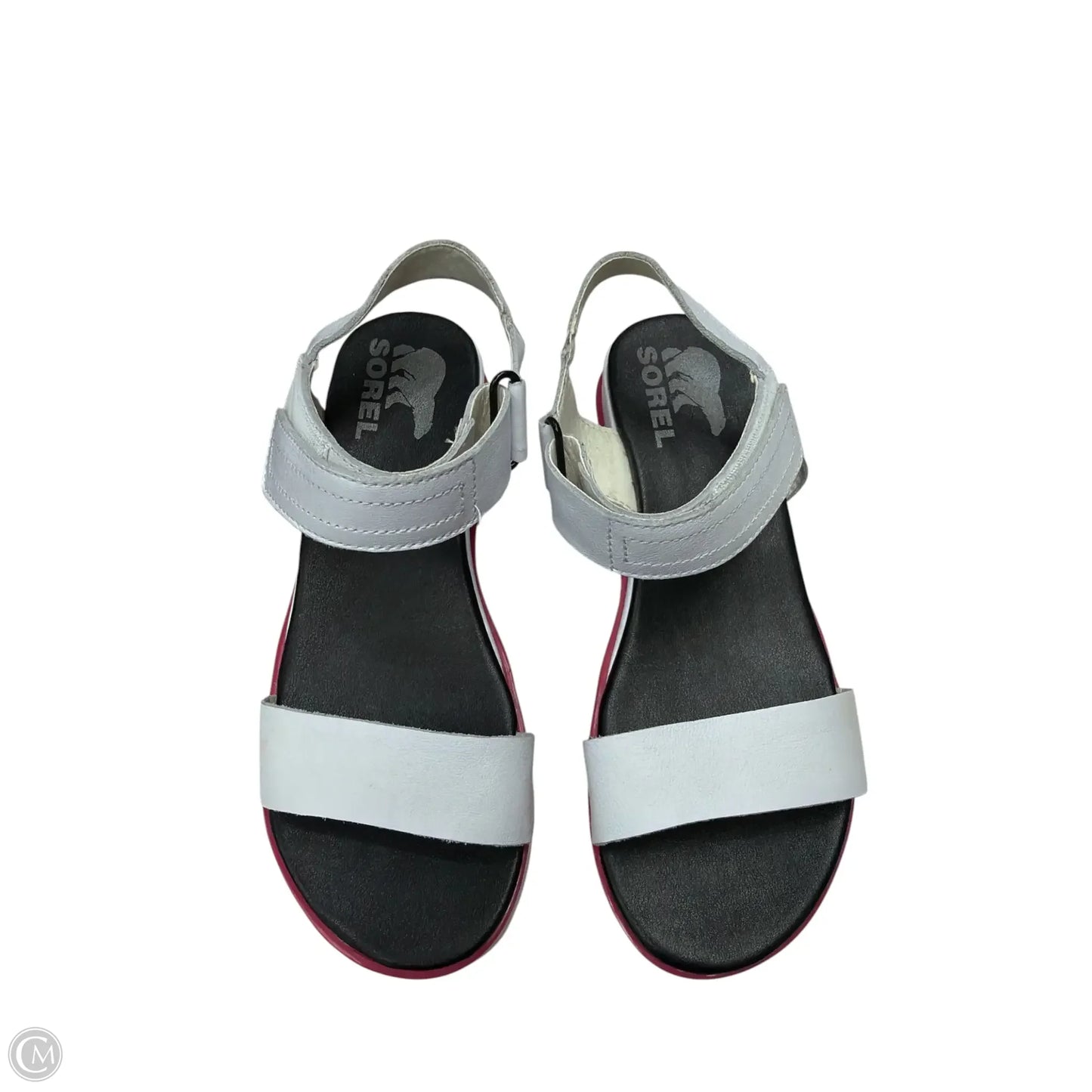 Sandals Heels Platform By Sorel In Pink & White, Size: 5.5